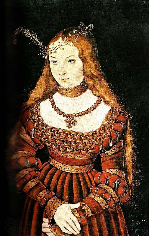 CRANACH, Lucas the Elder portrait of sybilla of cleves Germany oil painting art